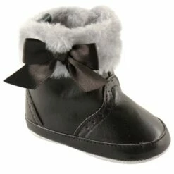 Luvable Friends Baby Girl Crib Shoes, Black Fur Boots -Kids' Shoes Official Shop unnamed file 1789