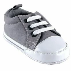 Luvable Friends Baby Unisex Crib Shoes, Gray Canvas -Kids' Shoes Official Shop unnamed file 1837