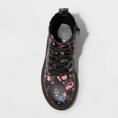 Girls' Zoe Zipper Slip-On Lace-Up Combat Boots - art class™ Multicolored 4 Girls' Zoe Zipper Slip-On Lace-Up Combat Boots - art class™ Multicolored - Image 2