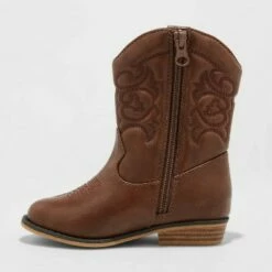 Toddler Girls' Memphis Zipper Western Boots - Cat & Jack™ Gold