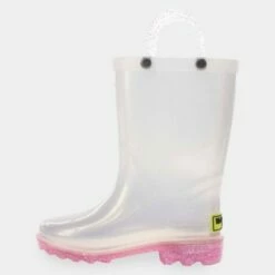 Toddler Girls' Western Chief Viola Light-Up Glitter Rain Boots - White/Purple