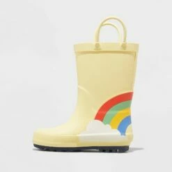 Toddler Girls' Caroline Rainbow Print Rain Boots - Cat & Jack™ Yellow