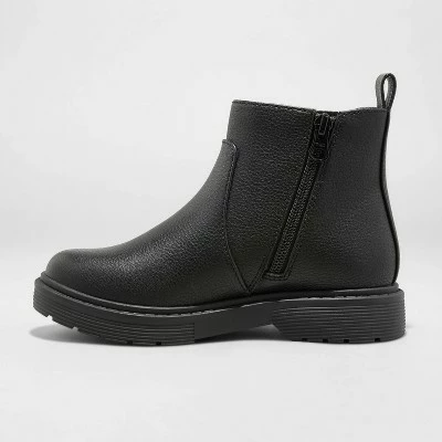 Girls' Zita Zipper Slip-On Chelsea Boots - Cat & Jack™ Brown 3 Girls' Zita Zipper Slip-On Chelsea Boots - Cat & Jack™ Brown