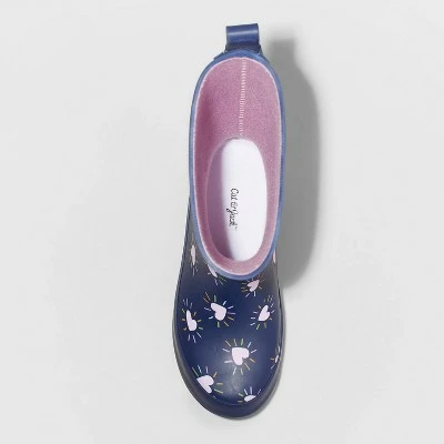 Girls' Alina Rain Boots - Cat & Jack™ Navy/heart Print 4 Girls' Alina Rain Boots - Cat & Jack™ Navy/heart Print - Image 2