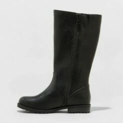 Girls' Vicki Zipper Slip-On Riding Boots - Cat & Jack™ Black