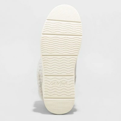 Girls' Thea Zipper Slip-On Winter Shearling Style Boots - Cat & Jack™ Off-white 5 Girls' Thea Zipper Slip-On Winter Shearling Style Boots - Cat & Jack™ Off-white - Image 3