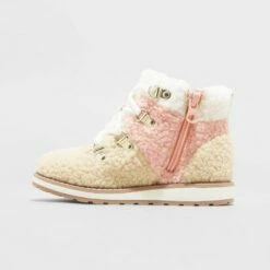 Toddler Girls' Reed Zipper Lace-Up Slip-On Combat Winter Boots - Cat & Jack™