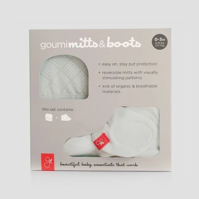 Goumikids Goumi Baby Organic Cotton Diamond Dots Mittens & Boots - Cream 0-3M 4 Goumikids Goumi Baby Organic Cotton Diamond Dots Mittens & Boots - Cream 0-3M - Image 2