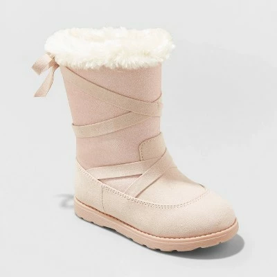 Toddler Girls' Isabella Zipper Slip-On Shearling Style Boots - Cat & Jack™ Light Pink 8 Toddler Girls' Isabella Zipper Slip-On Shearling Style Boots - Cat & Jack™ Light Pink - Image 6