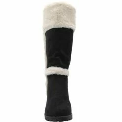 Rampage Girls' Big Kid Slip On Tall 11" Microsuede Winter Boots with Faux Fur Cuff and Trims