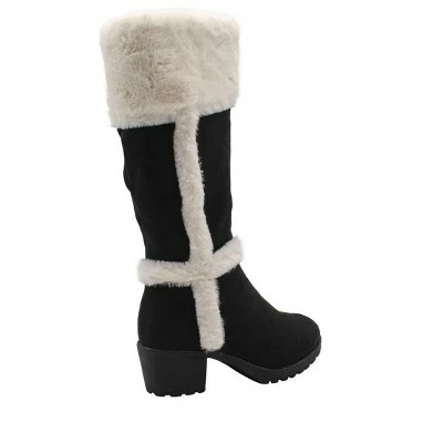 Rampage Girls' Big Kid Slip On Tall 11" Microsuede Winter Boots with Faux Fur Cuff and Trims 4 Rampage Girls' Big Kid Slip On Tall 11" Microsuede Winter Boots with Faux Fur Cuff and Trims - Image 2