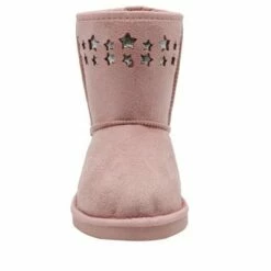 Rampage Girls' Big Kid Slip On Mid High Microsuede Winter Boots with Shimmer Stars