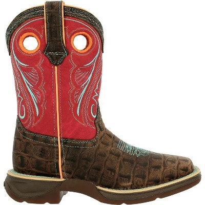 Durango Boot Lil' Rebel by Durango Kids Gator Emboss Red Western Boot 8 Durango Boot Lil' Rebel by Durango Kids Gator Emboss Red Western Boot - Image 6