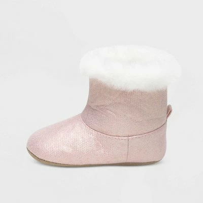 Baby Girls' Ro+Me by Robeez Fur Boots - Pink 3 Baby Girls' Ro+Me by Robeez Fur Boots - Pink
