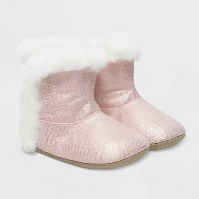 Baby Girls' Ro+Me by Robeez Fur Boots - Pink 8 Baby Girls' Ro+Me by Robeez Fur Boots - Pink - Image 6