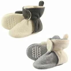 Hudson Baby Baby and Toddler Cozy Fleece Booties 2pk, Cream Gray -Kids' Shoes Official Shop unnamed file 3483