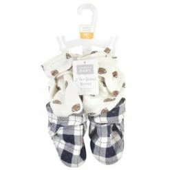 Hudson Baby Infant and Toddler Boy Quilted Booties 2pk, Football