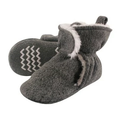 Hudson Baby Baby and Toddler Cozy Fleece and Sherpa Booties, Heather Charcoal 7 Hudson Baby Baby and Toddler Cozy Fleece and Sherpa Booties, Heather Charcoal - Image 5