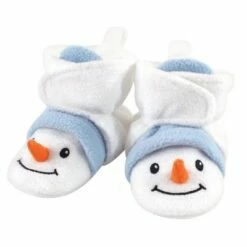 Hudson Baby Baby and Toddler Cozy Fleece Booties, Snowman