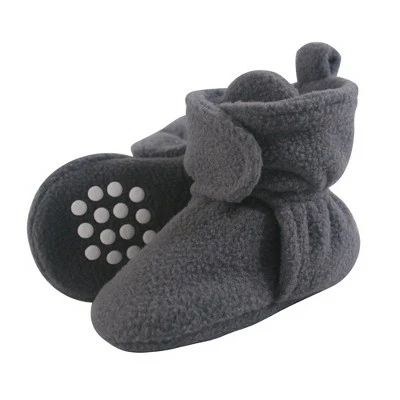 Luvable Friends Baby and Toddler Cozy Fleece Booties, Charcoal 7 Luvable Friends Baby and Toddler Cozy Fleece Booties, Charcoal - Image 5