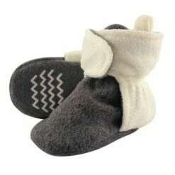 Hudson Baby Baby and Toddler Cozy Fleece Booties, Heather Charcoal Cream -Kids' Shoes Official Shop unnamed file 3571