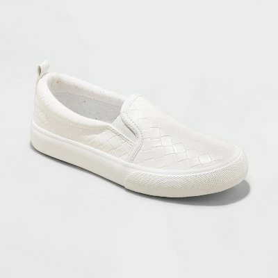 Girls' Hailey Slip-On Apparel Sneakers - Cat & Jack™ White 11 Girls' Hailey Slip-On Apparel Sneakers - Cat & Jack™ White - Image 9