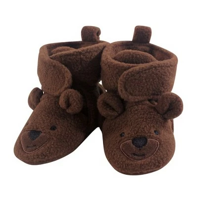 Hudson Baby Infant and Toddler Girl Cozy Fleece Booties, Brown Bear 6 Hudson Baby Infant and Toddler Girl Cozy Fleece Booties, Brown Bear - Image 4