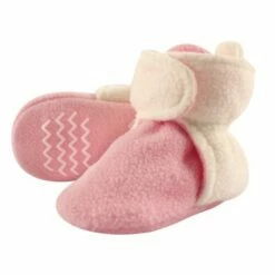 Hudson Baby Infant and Toddler Girl Cozy Fleece Booties, Light Pink Cream -Kids' Shoes Official Shop unnamed file 3641