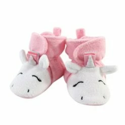 Hudson Baby Infant and Toddler Girl Cozy Fleece Booties, Pink Rainbow Unicorn -Kids' Shoes Official Shop unnamed file 3680