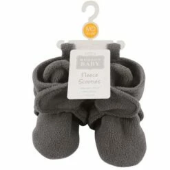 Hudson Baby Baby and Toddler Cozy Fleece Booties, Dark Gray