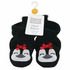 Hudson Baby Infant and Toddler Girl Cozy Fleece Booties, Girl Penguin