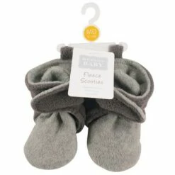 Hudson Baby Baby and Toddler Cozy Fleece Booties, Charcoal Heather Gray