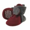 Hudson Baby Baby and Toddler Cozy Fleece Booties, Heather Charcoal Burgundy -Kids' Shoes Official Shop unnamed file 3773