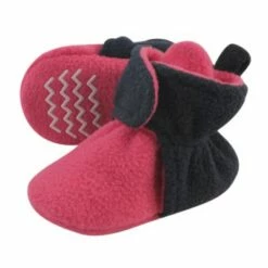 Hudson Baby Infant and Toddler Girl Cozy Fleece Booties, Dark Pink Navy -Kids' Shoes Official Shop unnamed file 3791