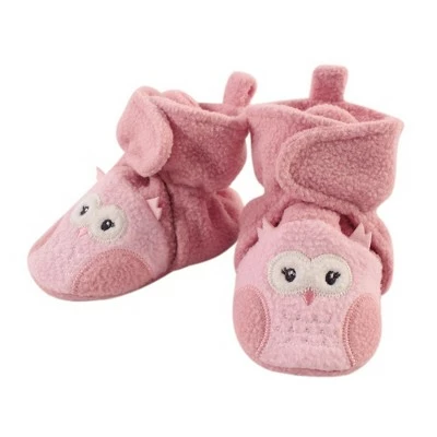 Hudson Baby Infant and Toddler Girl Cozy Fleece Booties, Pink Owl 4 Hudson Baby Infant and Toddler Girl Cozy Fleece Booties, Pink Owl - Image 2