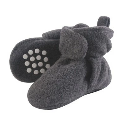 Luvable Friends Baby and Toddler Cozy Fleece Booties, Charcoal Heather 4 Luvable Friends Baby and Toddler Cozy Fleece Booties, Charcoal Heather - Image 2