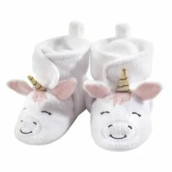 Hudson Baby Infant and Toddler Girl Cozy Fleece Booties, White Unicorn -Kids' Shoes Official Shop unnamed file 3863
