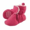 Hudson Baby Infant and Toddler Girl Cozy Fleece and Sherpa Booties, Dark Pink