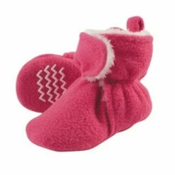 Hudson Baby Infant and Toddler Girl Cozy Fleece and Sherpa Booties, Dark Pink -Kids' Shoes Official Shop unnamed file 3877