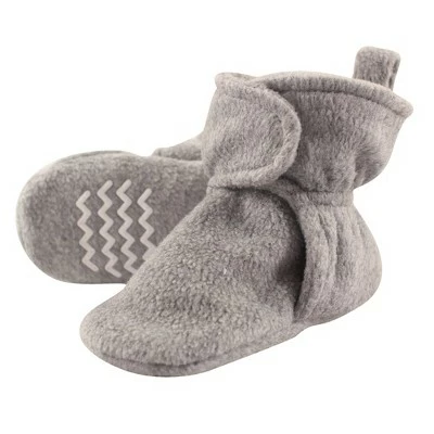Hudson Baby Baby and Toddler Cozy Fleece Booties, Heather Gray 7 Hudson Baby Baby and Toddler Cozy Fleece Booties, Heather Gray - Image 5
