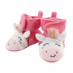 Hudson Baby Infant and Toddler Girl Cozy Fleece Booties, Pink Star Unicorn -Kids' Shoes Official Shop unnamed file 3912