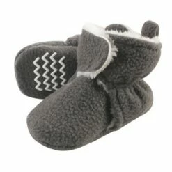 Hudson Baby Baby and Toddler Cozy Fleece and Sherpa Booties, Charcoal -Kids' Shoes Official Shop unnamed file 3968