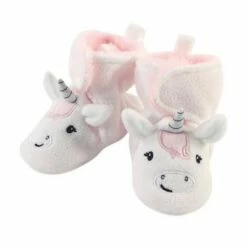 Hudson Baby Infant and Toddler Girl Cozy Fleece Booties, Silver White Unicorn -Kids' Shoes Official Shop unnamed file 3983