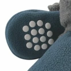 Luvable Friends Baby and Toddler Cozy Fleece Booties, Coronet Blue Heather Charcoal