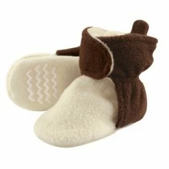 Hudson Baby Baby and Toddler Cozy Fleece Booties, Brown Cream -Kids' Shoes Official Shop unnamed file 4017