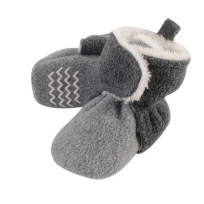 Hudson Baby Baby and Toddler Cozy Fleece and Sherpa Booties, Heather Charcoal Heather Gray 3 Hudson Baby Baby and Toddler Cozy Fleece and Sherpa Booties, Heather Charcoal Heather Gray