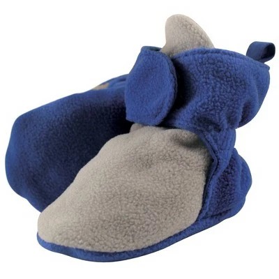 Luvable Friends Baby and Toddler Boy Fleece Booties, Gray Blue 6 Luvable Friends Baby and Toddler Boy Fleece Booties, Gray Blue - Image 4