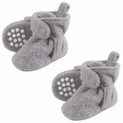 Luvable Friends Unisex Baby Cozy Fleece Booties, Heather Gray 2-Piece 9 Luvable Friends Unisex Baby Cozy Fleece Booties, Heather Gray 2-Piece -Kids' Shoes Official Shop unnamed file 4075