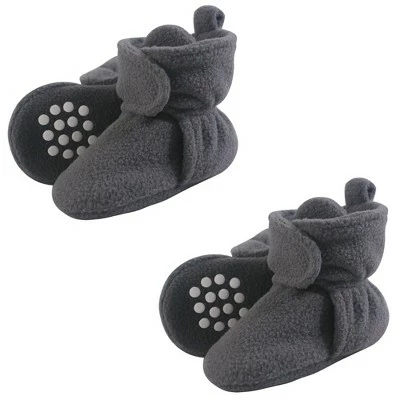 Luvable Friends Unisex Baby Cozy Fleece Booties, Charcoal 2-Piece 3 Luvable Friends Unisex Baby Cozy Fleece Booties, Charcoal 2-Piece