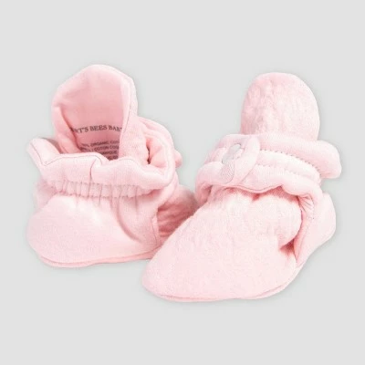 Burt's Bees Baby® Girls' Quilted Booties - Light Pink 5 Burt's Bees Baby® Girls' Quilted Booties - Light Pink - Image 3